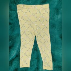 🌸 Vintage Gymboree Well Mannered Yellow Pink Floral Print Leggings 12 18 Months